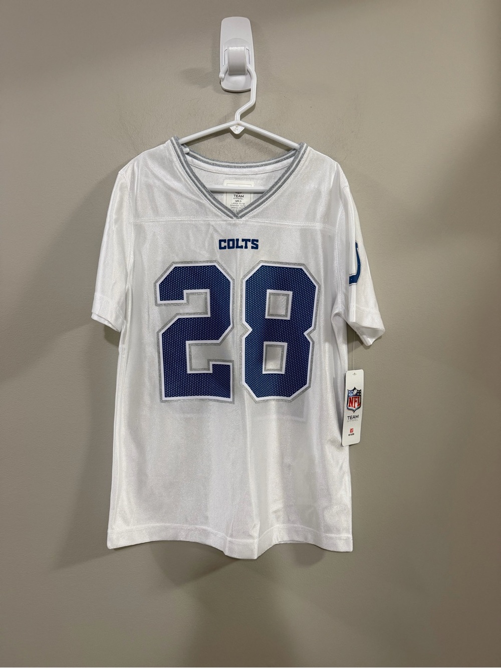 NWT Girls NFL Team Apparel Indianapolis Colts #28 Taylor Football Jersey